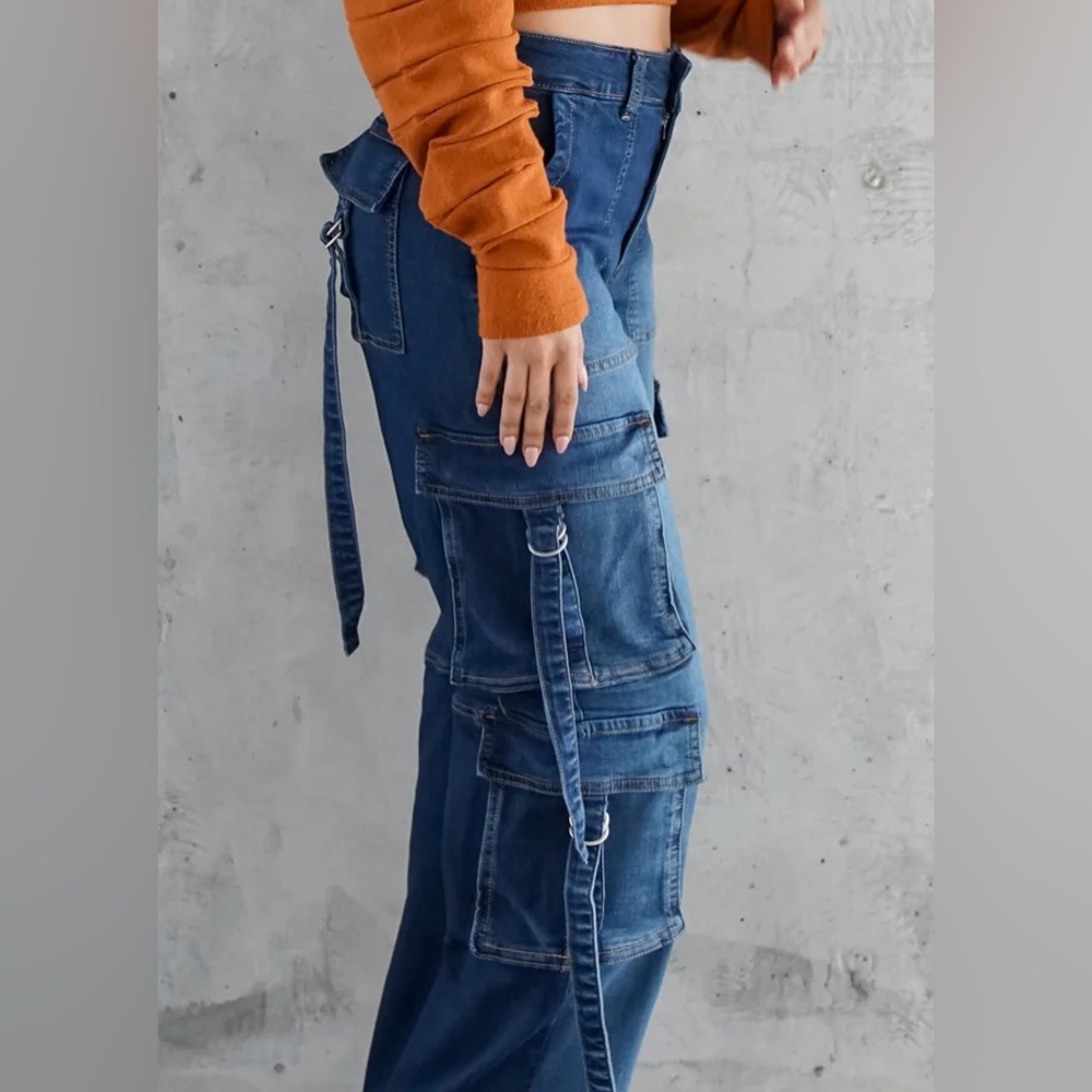 Denim cargo pants - Picture 2 of 3